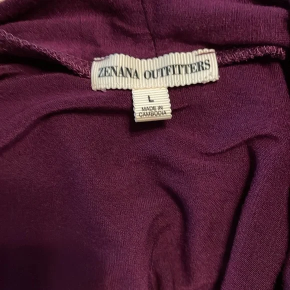 Zenana Outfitters Open-Front Cardigan Sweater - Plum - Picture 5 of 6